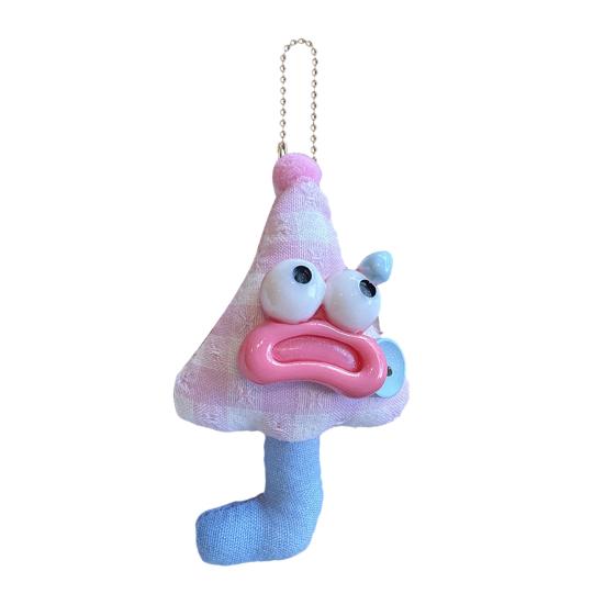 Юшэн Брелок с мультяшной куклой с большим ртом, Подвеска для сумки, Украшение, Насыщенный цвет макарон, Держатель для ключей, Мягкая тканевая подвеска для ключей