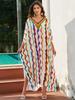 Plus Size Kaftan Bohemian Printed Summer Long Beach Dress Women Homewear Outfit Swim Suit Cover Up Loose Caftan