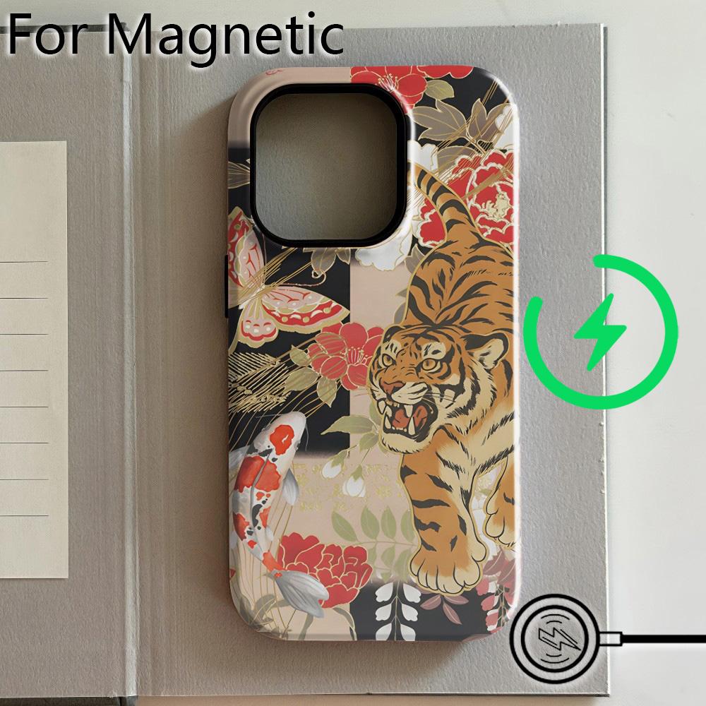 Luxury Clmj BUGR Creative Floral Island Phone Case for iPhone 17 16 15 14 13 12 11 Pro Max Plus Air Magnetic Double-layer Cover