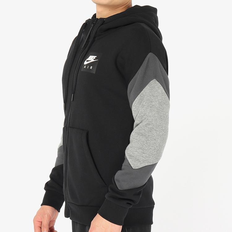 Nike Air Logo Color-Block Casual Sport Hooded Jacket Men Jackets Black 928630-010