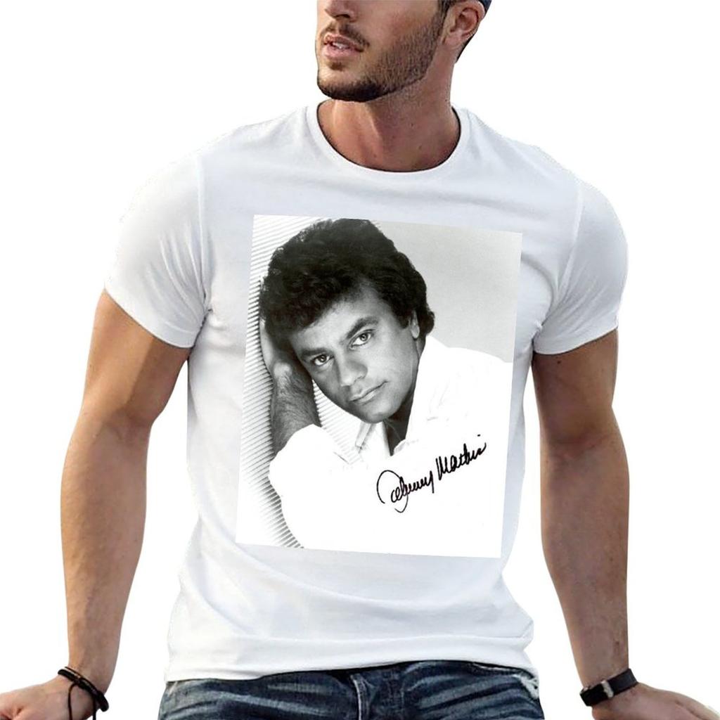 johnny mathis autograph TShirt All Weather Casual Short Sleeve