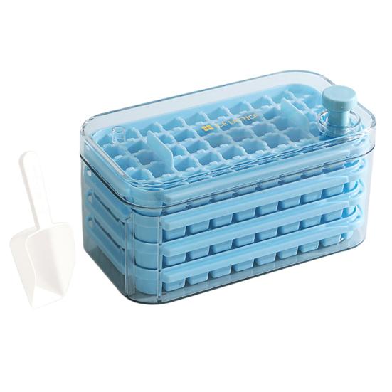 Ice Cube Trays with Bin Ice Shovel 100/200 Cavity Stackable Ice Molds for Freezer One Click Press Easy Release Ice Maker for Cocktails Whiskey Juice
