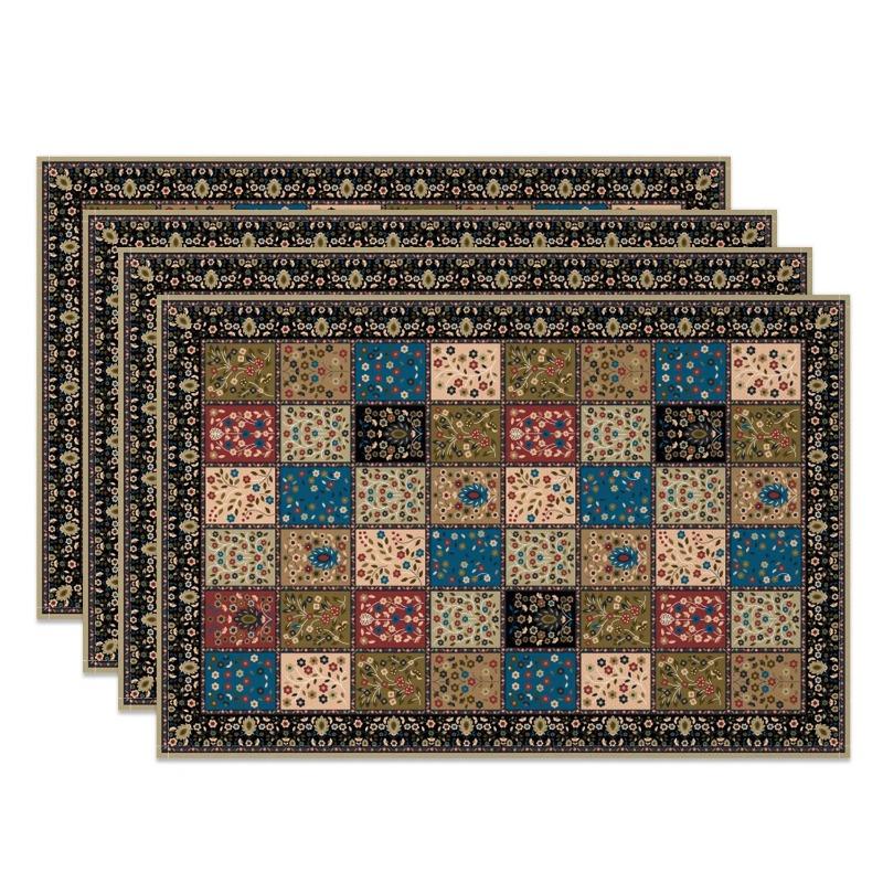 Exquisite Table Decoration 4pcs Placemats Floral Geometric Vintage Patterns Classic Boho Style Modern Kitchen Mat Accessorie