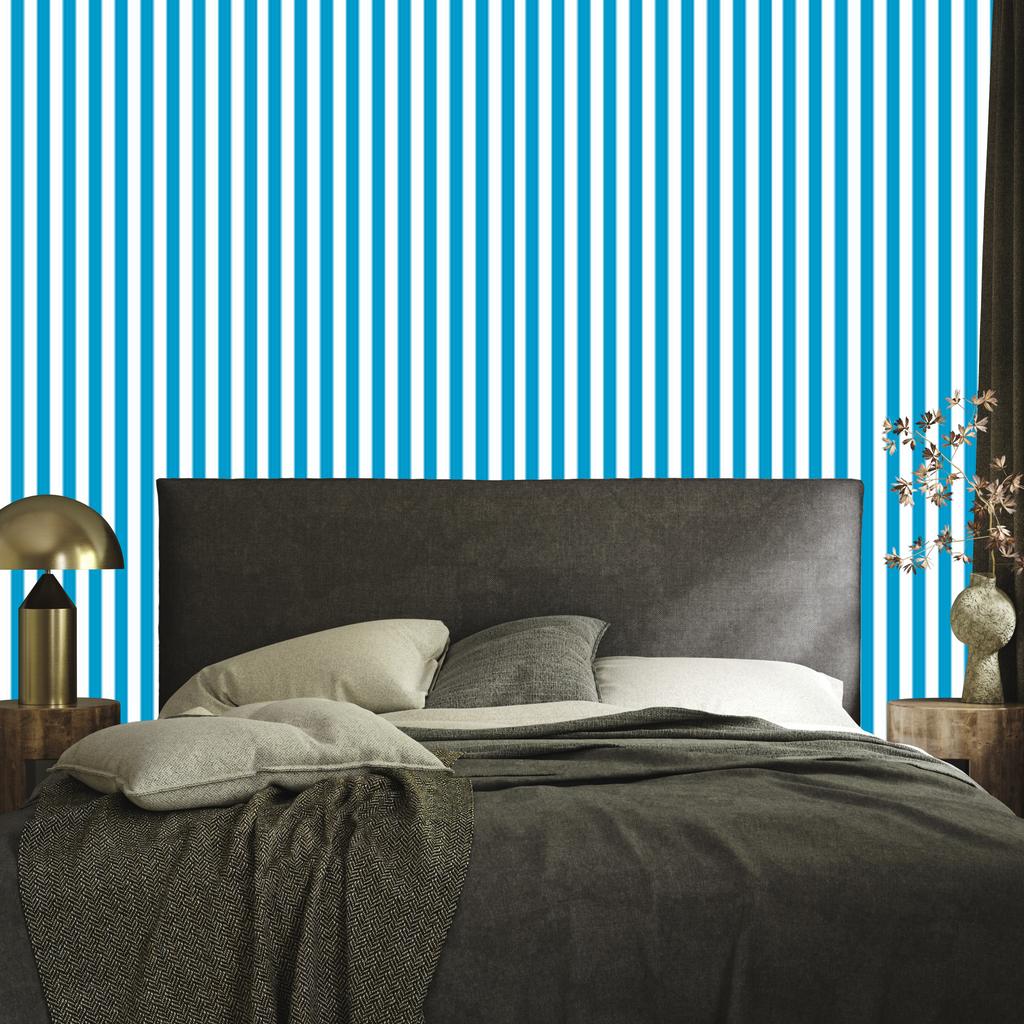 Wallpaper Stripes Turquoise, White and Celadon for Living Room and Bedroom 50x1000