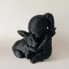 Elegant 3D Printed Girl and Rabbit Sculpture Unique Modern Desktop Dog Figurine Cute Plastic Bunny Ornaments Crafts Desktop Use