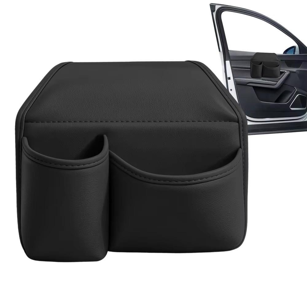 PU Leather Car Window Armrest Storage Box Multifunctional Vehicle Side Door Organizer Camping