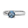 Solitaire 0.25 Cts Brilliant Cut London Blue Topaz 925 Silver Promise Ring