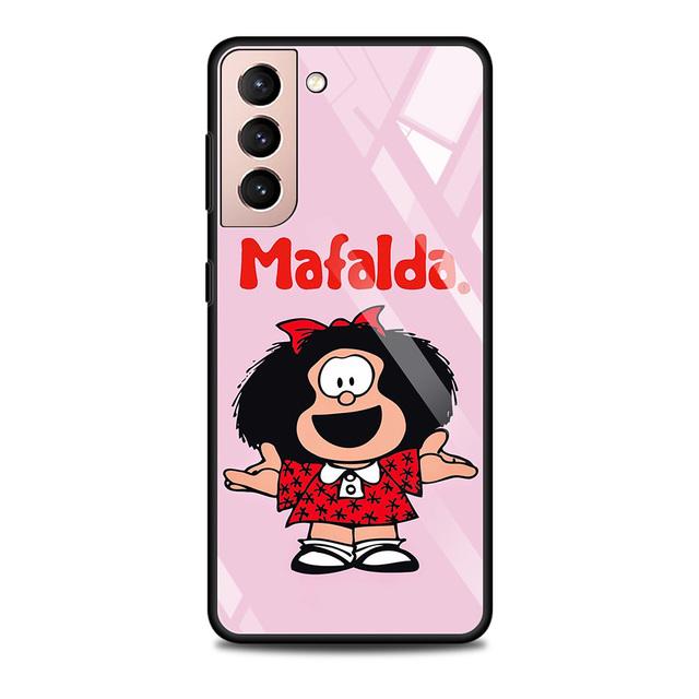 Чехол из закаленного стекла с милым аниме Mafalda для Samsung Galaxy S21 S20 Ultra S10 Plus Lite S20fe 5g S10e S9 S8, бампер, чехол