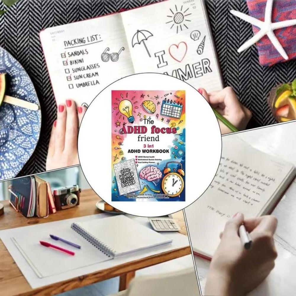 Three In 1 Daily Planner Concentration-Oriented Undated Planner Task Planner  Planner For Adults