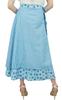 Phagun Светло-голубая двусторонняя юбка-запах с цветочным принтом, длинная, в стиле хиппи из хлопка