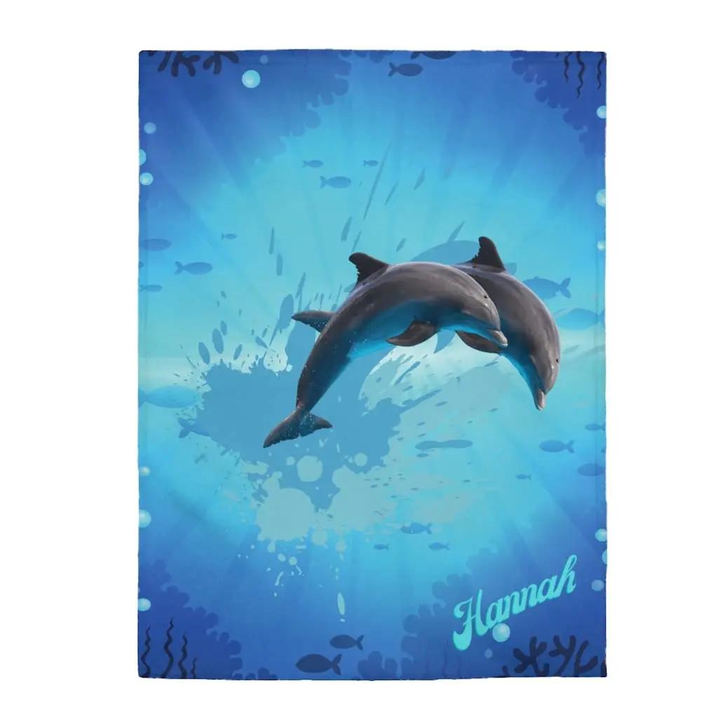 Dolphin Throw Blanket, Soft for Girl Kid Teens Adults, Fleece Cute Warm Cozy Bed Crib or Couch