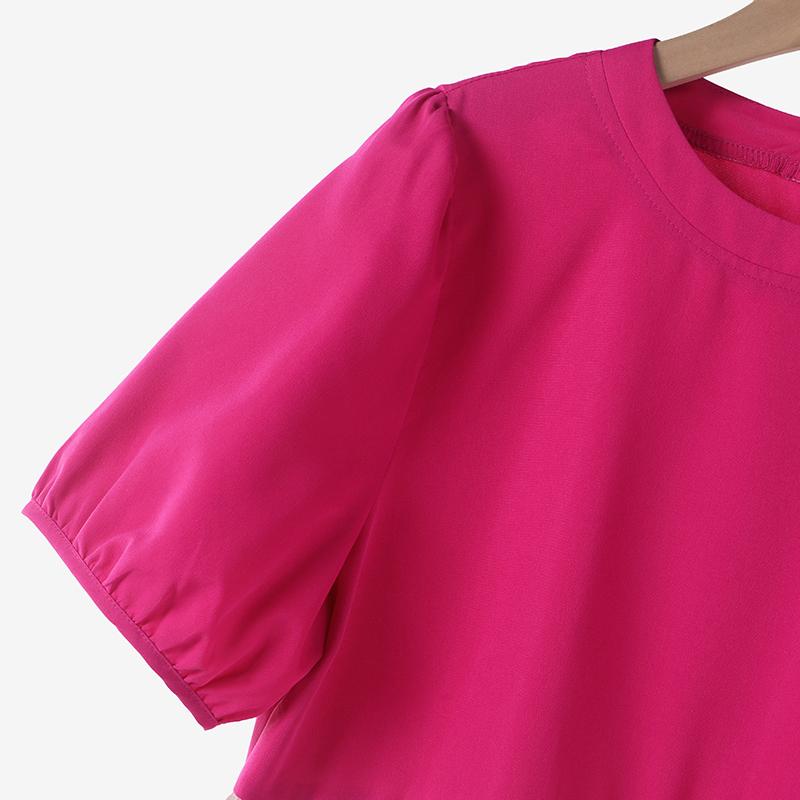 ZANZEA Женское повседневное свободное платье с коротким рукавом в стиле пэчворк с круглым вырезом