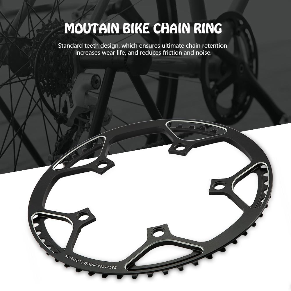   53T CNC Aluminum Alloy Mountain Bike Single Crank Chain   Repair Parts (Black)