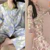 Ice Silk Pyjamas Female Summer New Sense of Light Luxury Long-Sleeved Thin Section of Homewear Suit Can Be Worn Outside