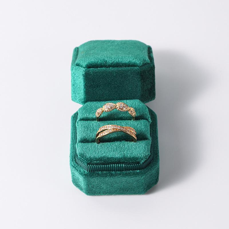 Custom Velvet Octagonal Ring Box for Wedding Anniversary Jewelry