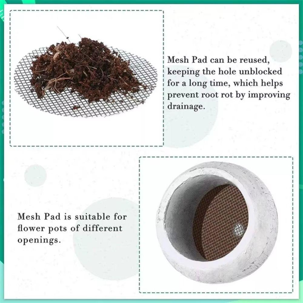 50PCS/Set Plastic Flower Pot Hole Mesh Pad Round Flower Pot Gasket Bonsai Flower Tools
