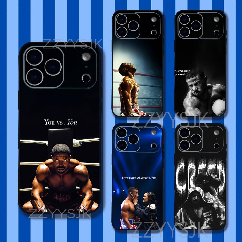C-Creed Movie Boxing pg For iPhone 17,16,15,14,13,12,11,X,XR,Air,Pro,Max,Plus Soft Funda Black Phone Case