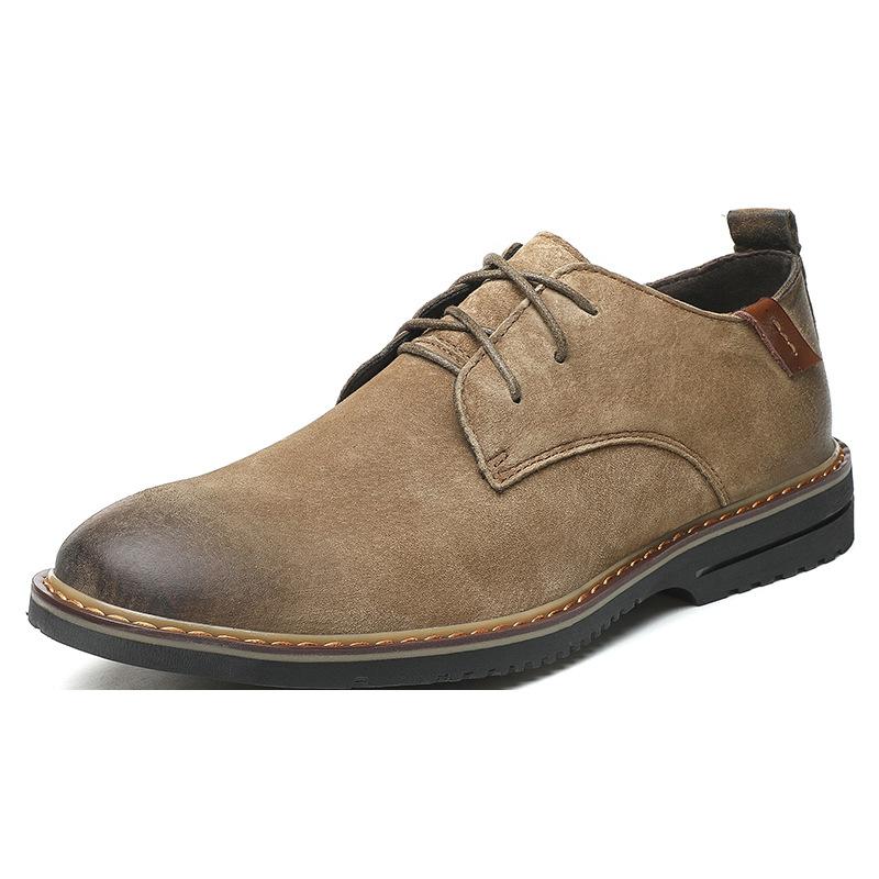 Large Size Autumn Men'S Matte Leather Shoes British Style Zhongbang Business Casual Shoes Increase In Tide
