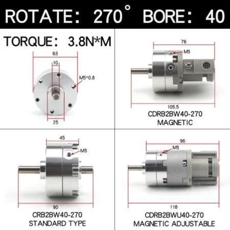 SMC Type Vane Rotary Swing Cylinder CRB2BW CRB2BW10-90S CRB2BW15-180S CRB2BW20-270S CRB2BW30-90S CRB2BW40-180S CRB2BW30-180S
