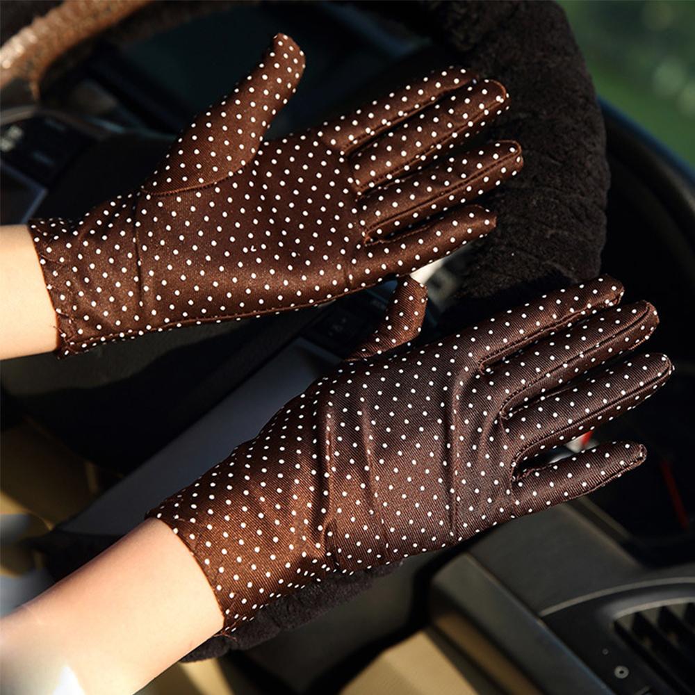 Fashion 1Pair Summer Spring Anti-UV Elastic Sunscreen Dots Gloves Driving Gloves Women Gloves