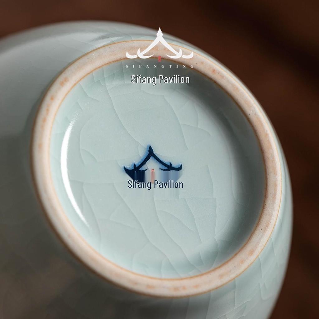 Ru Kiln Ceramic Tea Storage Can - Copper Ring, Moisture-Proof, Sealed, Fine Kung Fu Tea Set