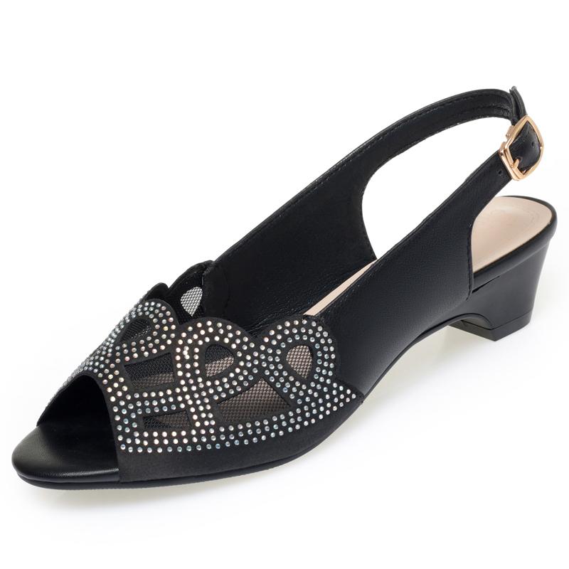 Модные женские сандалии AIYUQI Лето 2025 Новые туфли на среднем каблуке из сетки Женские Большого размера Формальные Дышащие сандалии Женские