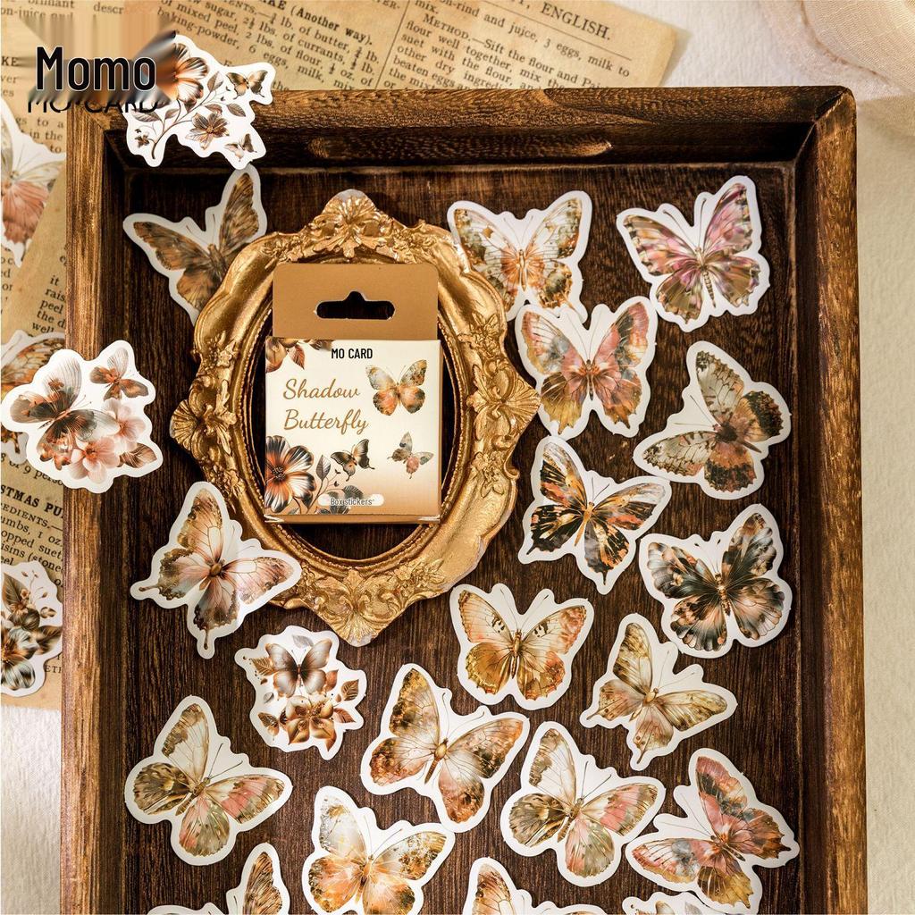 Наклейки MoMo в коробке: Серия «Цветочный язык» Тихиро — винтажные цветочные самоклеящиеся наклейки в стиле INS