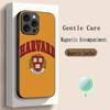 H-har-vardes логотип модный узор ин Чехол для телефона Для iPhone 17 16 15 14 13 12 Plus Pro Max Высококлассный Люксовый Magsafe Овчина