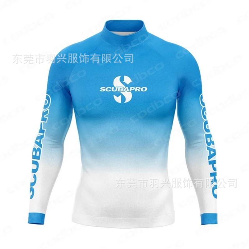 Diving Rash Guard Men Women UV Protection Quick Dry Swim Top Gradient Color Surfing Snorkeling Wetsuit Upper