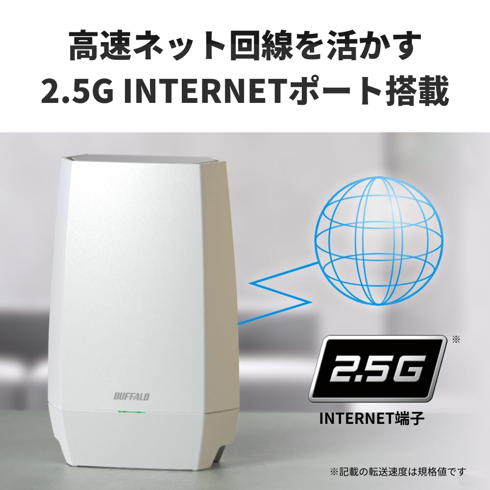 Mesh-роутер Buffalo Wi-Fi 6E, 2 шт. в комплекте, проводной 2,5 Гбит/с, трехдиапазонный, WNR-5400XE6P/2SN