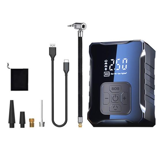 Портативный насос для накачивания шин с цифровым дисплеем и аккумулятором, портативный электрический воздушный компрессор