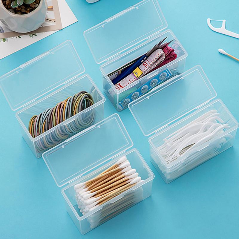 Portable Small Storage Box Cotton Swab Holder Case Home Cotton Swab Box Makeup Organizer Dustproof Durable Bathroom Jar