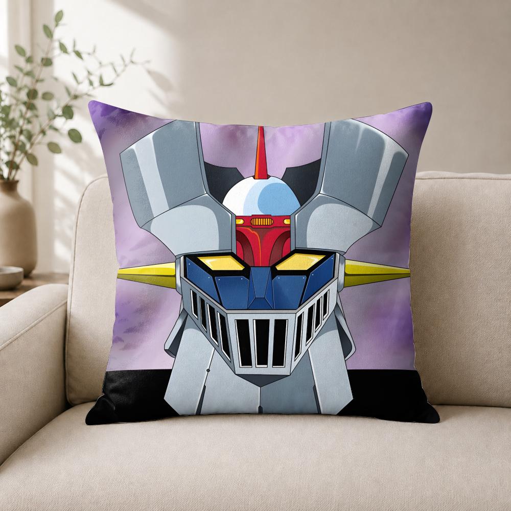 Cushion Cover Wrinkleresistant Short Plush Pillow Case Breathable Machinewashable Japanese Anime Mmazinger Z