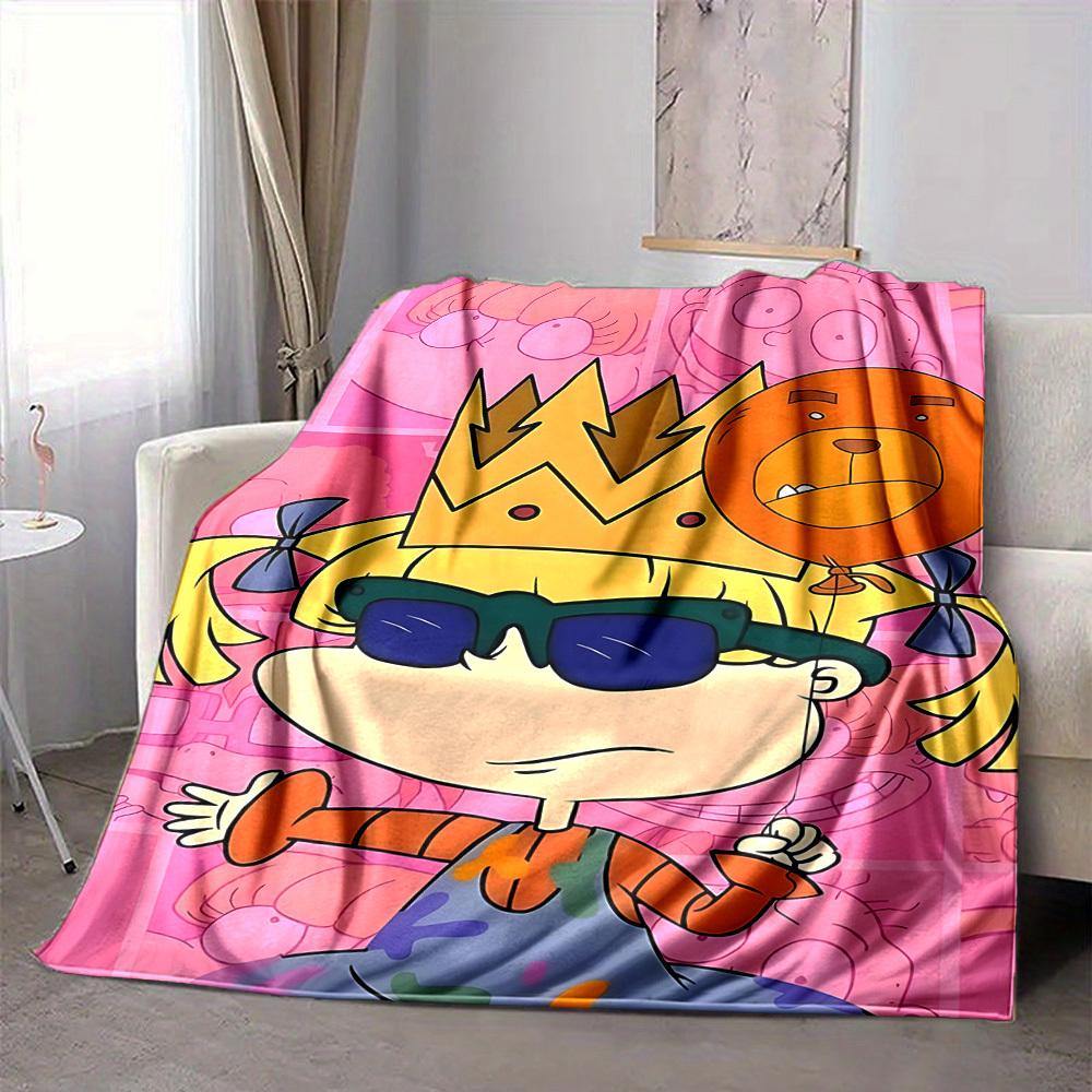 1 шт. Фланелевое одеяло Rugrats, Мягкое, приятное для кожи, с цифровой печатью, Различные размеры в наличии для семьи, друзей, на день рождения
