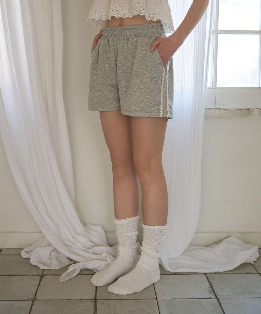 5OML Torsion Lace Shorts Melange Gray