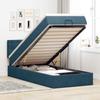 Ottoman Bed with Mattress Dark Blue 80x200 cm Velvet