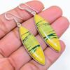 Yellow Calsilica Gemstone 925 Sterling Silver Jewelry Earring 2.29" GK-4763