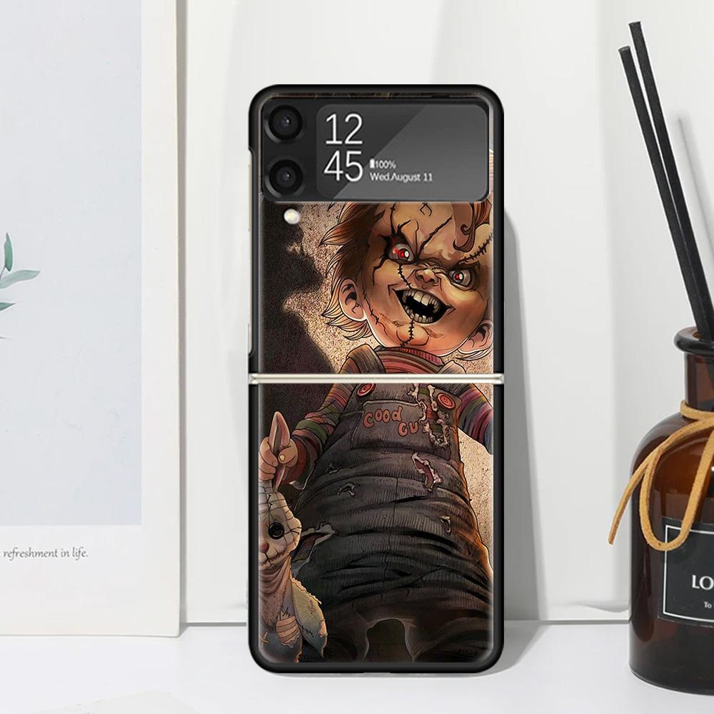 Чехол для телефона Chucky Doll Horror Movie для Samsung Galaxy Z Flip 7 6 5 4 3 5G Flip3 Flip4 Flip5 ZFlip6 ZFlip7 Черный Fundas Ga