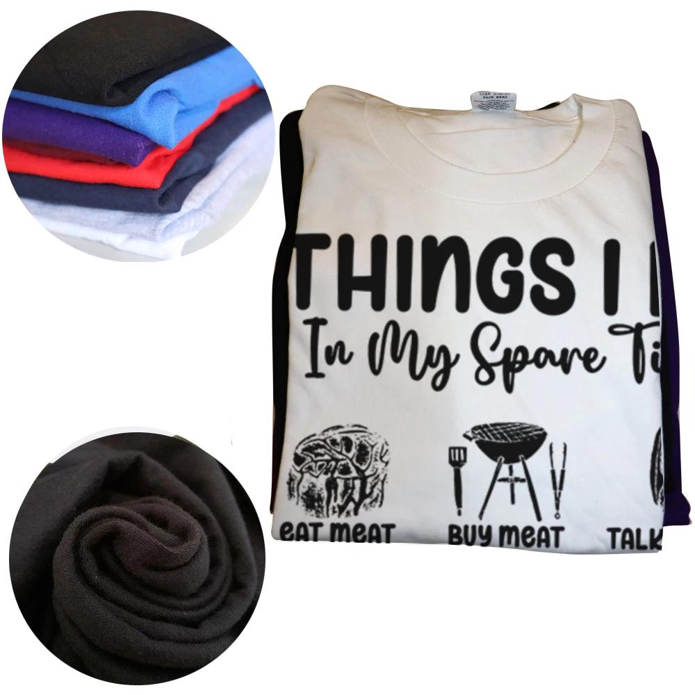 Things I Do in My Spare Time Funny Carnivore Diet Meat Lover T-shirts Men Casual Tshirt 100% Cotton Loose Oversized T Shirt