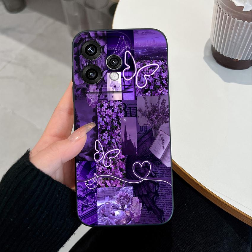 Для Oppo Reno 15 14 13 12 11 Pro 15F 15C 11F Чехол для телефона Элегантные цветы Мягкий жидкий силикон Легкий чехол для OPPO Reno Ударопрочный Прочный бампер