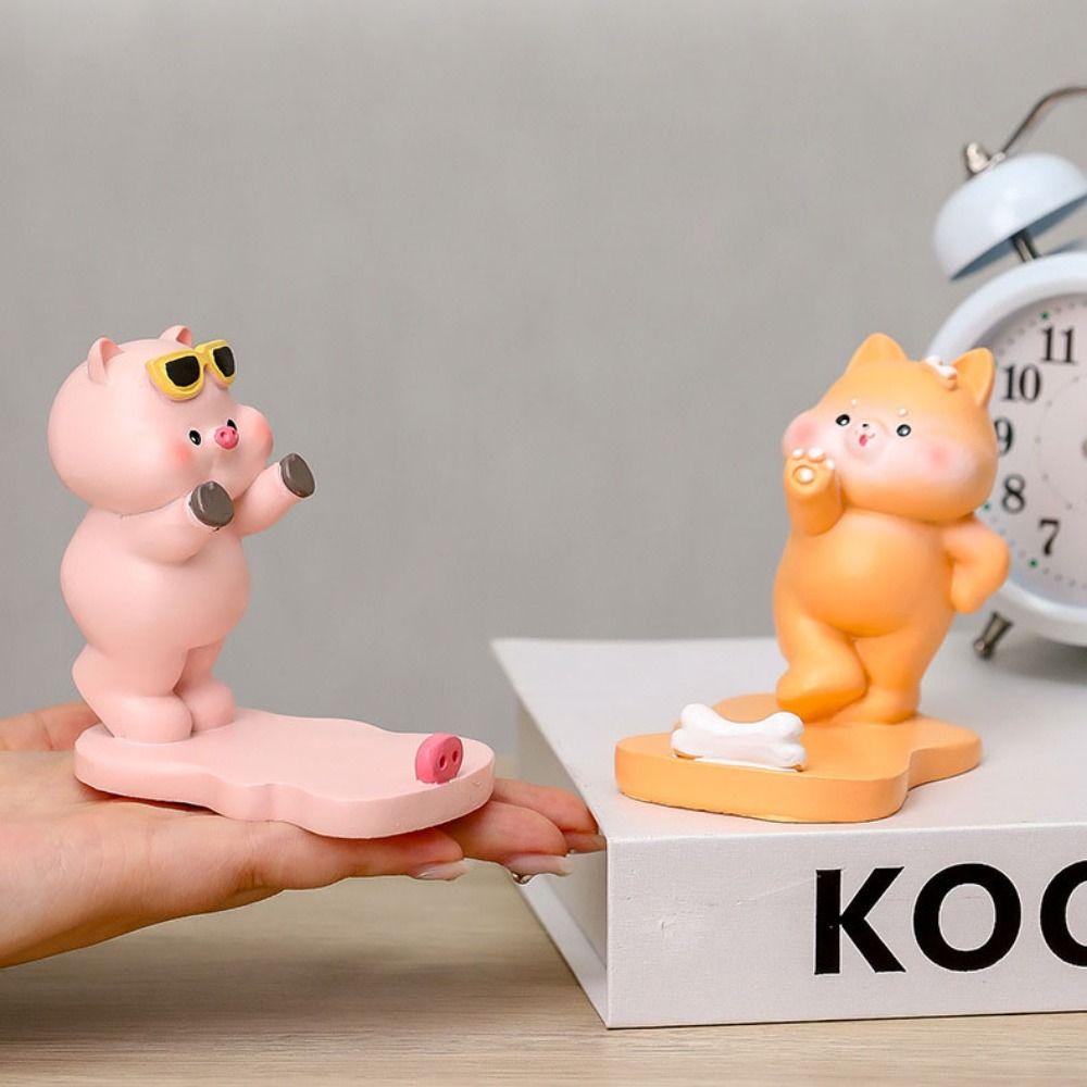 Resin Panda Mobile Phone Holder Cat Dog Panda Desk Lazy Bracket Desk Tablet Phone