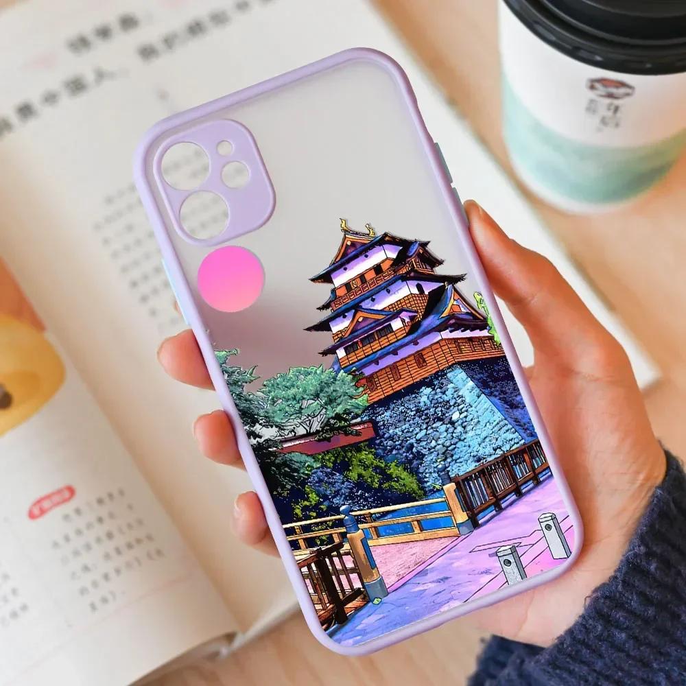 Эстетичный Чехол для Телефона с Сценой из Японского Аниме Дом Для iPhone 15 16 13 14 12 11 Pro Max Plus Mini SE 7 8 Прозрачные Жесткие Чехлы