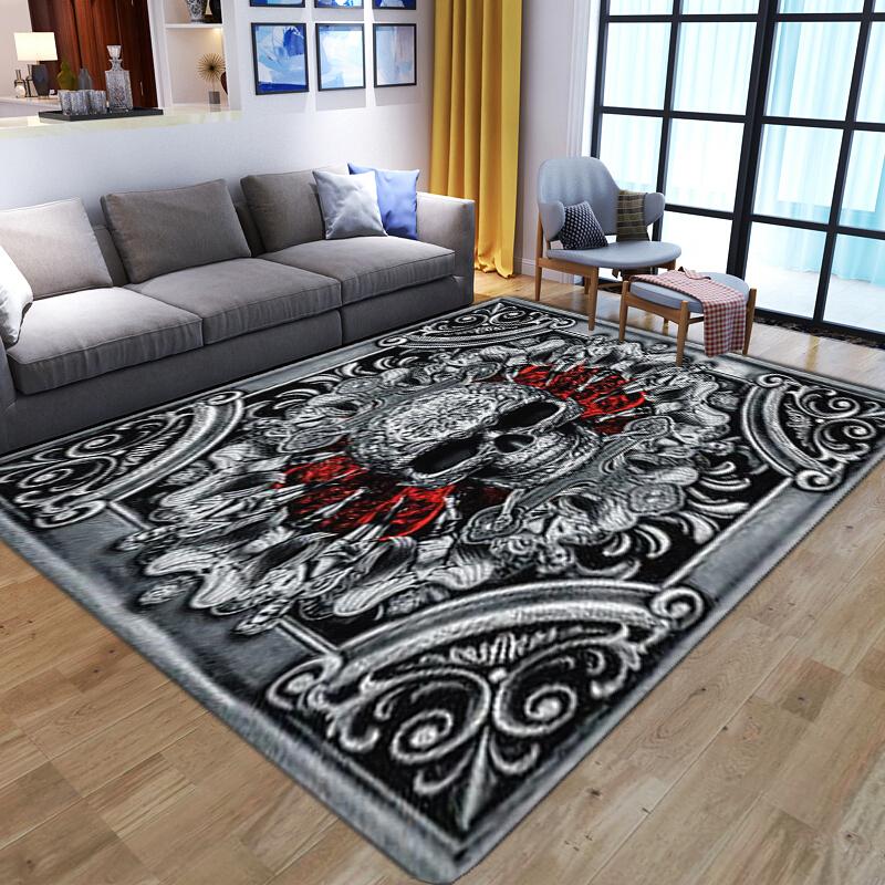 Ковры с рисунком черепов ужасов для гостиной, спальни, прикроватные мягкие коврики для Хэллоуина, вечеринки, коврик для гостиной, диван, коврик