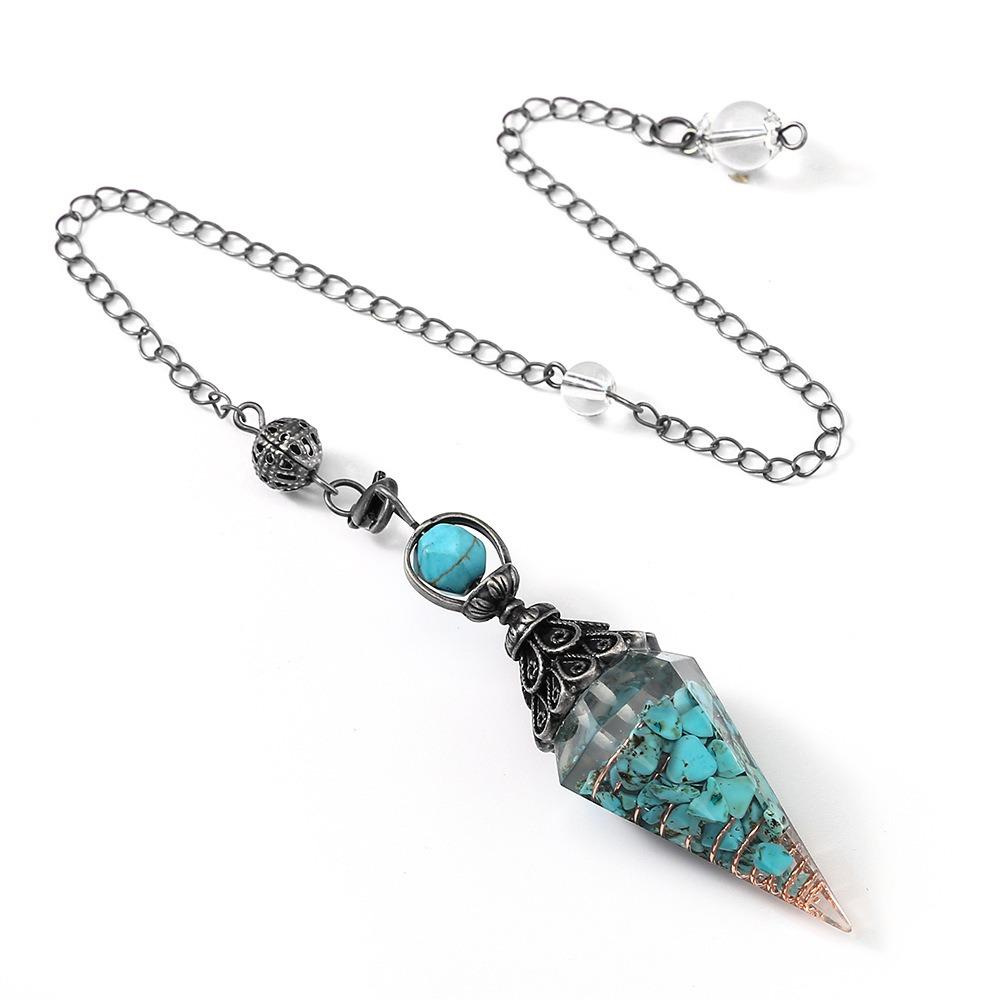 Yoga Pendant Crystal Pendulum Hexagonal Cone Witchcraft Pendulo Natural Chips Pendulums Women