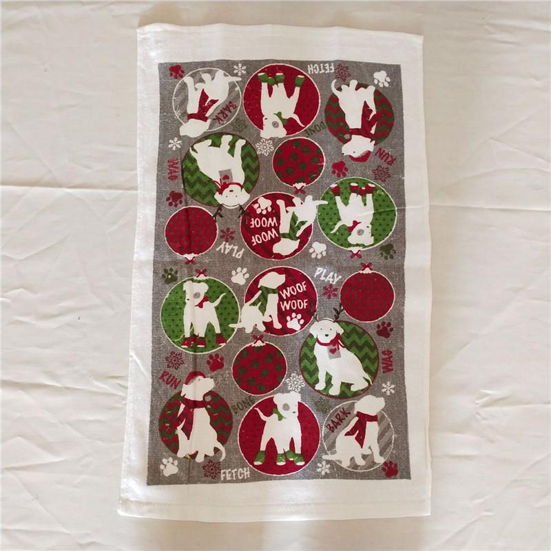 1 шт. Рождественская серия Печатное хлопковое кухонное полотенце Кухонное полотенце Инструмент для уборки Декор для рождественской вечеринки Подарок