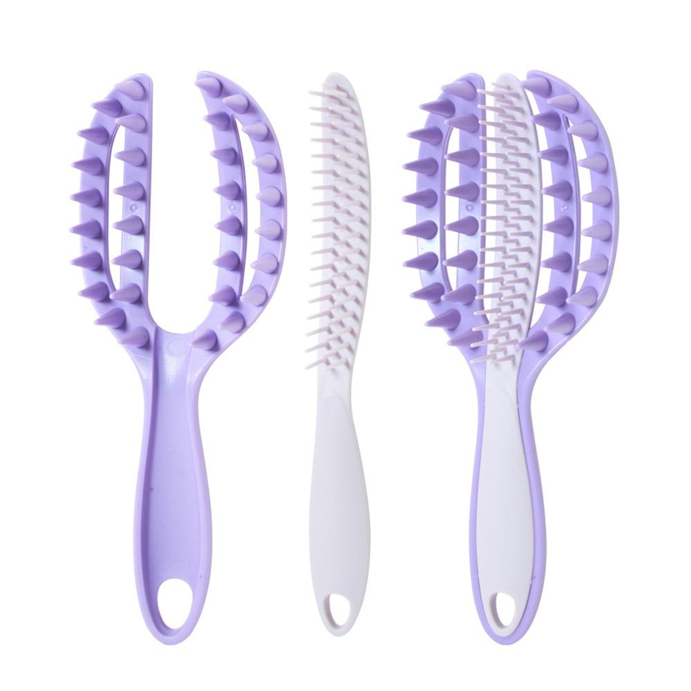 Plastic Hairdressing Comb 2 in 1 Openwork Comb High Quality Massage Comb Wash Hair