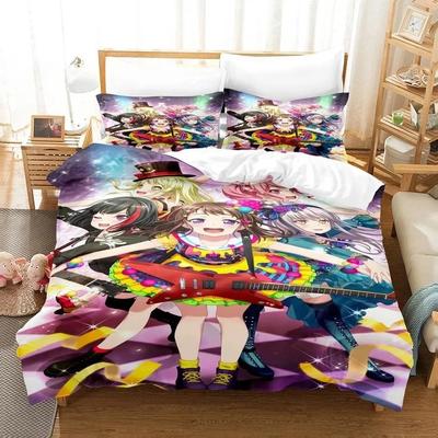 3D Аниме Bang Dream! Girls Band Party! Принтованный Постельный Комплект Пододеяльник Наволочка Комплект Постельного Белья Постельное Белье Простыня Покрывало Полный Размер