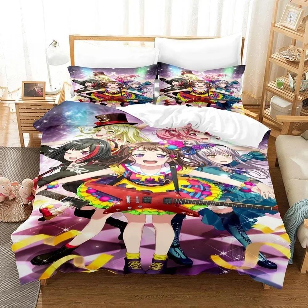 3D Аниме BanG Dream! Girls Band Party! Принтованный Постельный Комплект Пододеяльник Наволочка Комплект Постельного Белья Постельное Белье Простыня Покрывало Полный Размер