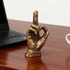 Middle Finger Figurine Brass Gold Freestanding Hand Sculpture Copper Middle Finger