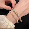 Ceramic Macaron Stylish Sea Shell Beaded Bracelet Womens Sweet Fresh Design Summer
